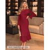 image:imageZESICA Womens Long Sleeve Floral Lace Cocktail Wedding Guest Maxi DressesRed