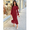 image:imageZESICA Womens Long Sleeve Floral Lace Cocktail Wedding Guest Maxi DressesRed