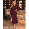 image:imageZESICA Womens Long Sleeve Floral Lace Cocktail Wedding Guest Maxi DressesWine