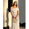 image:imageZESICA Womens Off Shoulder A Line Wedding Guest Maxi DressApricot