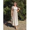 image:imageZESICA Womens Off Shoulder A Line Wedding Guest Maxi DressApricot