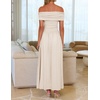 image:imageZESICA Womens Off Shoulder A Line Wedding Guest Maxi DressApricot