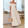 image:imageZESICA Womens Off Shoulder A Line Wedding Guest Maxi DressApricot