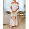 image:imageZESICA Womens Off Shoulder A Line Wedding Guest Maxi DressApricot
