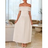 image:imageZESICA Womens Off Shoulder A Line Wedding Guest Maxi DressApricot