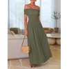 image:imageZESICA Womens Off Shoulder A Line Wedding Guest Maxi DressArmy Green