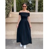 image:imageZESICA Womens Off Shoulder A Line Wedding Guest Maxi DressBlack