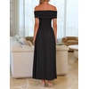 image:imageZESICA Womens Off Shoulder A Line Wedding Guest Maxi DressBlack