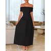 image:imageZESICA Womens Off Shoulder A Line Wedding Guest Maxi DressBlack