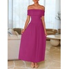 image:imageZESICA Womens Off Shoulder A Line Wedding Guest Maxi DressDragon Fruit