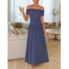 image:imageZESICA Womens Off Shoulder A Line Wedding Guest Maxi DressDusty Blue