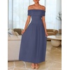 image:imageZESICA Womens Off Shoulder A Line Wedding Guest Maxi DressDusty Blue