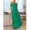 image:imageZESICA Womens Off Shoulder A Line Wedding Guest Maxi DressGreen