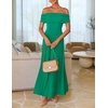 image:imageZESICA Womens Off Shoulder A Line Wedding Guest Maxi DressGreen