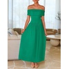 image:imageZESICA Womens Off Shoulder A Line Wedding Guest Maxi DressGreen
