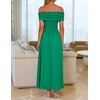 image:imageZESICA Womens Off Shoulder A Line Wedding Guest Maxi DressGreen