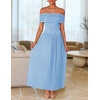 image:imageZESICA Womens Off Shoulder A Line Wedding Guest Maxi DressLight Blue
