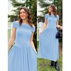 image:imageZESICA Womens Off Shoulder A Line Wedding Guest Maxi DressLight Blue