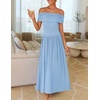 image:imageZESICA Womens Off Shoulder A Line Wedding Guest Maxi DressLight Blue