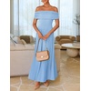 image:imageZESICA Womens Off Shoulder A Line Wedding Guest Maxi DressLight Blue