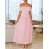 image:imageZESICA Womens Off Shoulder A Line Wedding Guest Maxi DressPink
