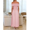 image:imageZESICA Womens Off Shoulder A Line Wedding Guest Maxi DressPink