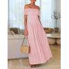 image:imageZESICA Womens Off Shoulder A Line Wedding Guest Maxi DressPink