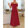 image:imageZESICA Womens Off Shoulder A Line Wedding Guest Maxi DressRed