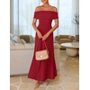 image:imageZESICA Womens Off Shoulder A Line Wedding Guest Maxi DressRed