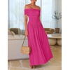 image:imageZESICA Womens Off Shoulder A Line Wedding Guest Maxi DressRose