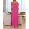 image:imageZESICA Womens Off Shoulder A Line Wedding Guest Maxi DressRose
