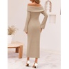 image:imageZESICA Womens Off The Shoulder Fall Sweater DressApricot