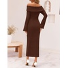 image:imageZESICA Womens Off The Shoulder Fall Sweater DressCaramel
