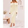image:imageZESICA Womens Off The Shoulder Fall Sweater DressCream