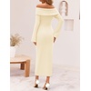 image:imageZESICA Womens Off The Shoulder Fall Sweater DressCream
