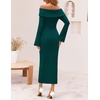 image:imageZESICA Womens Off The Shoulder Fall Sweater DressDarkgreen