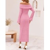 image:imageZESICA Womens Off The Shoulder Fall Sweater DressPink