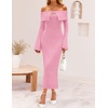 image:imageZESICA Womens Off The Shoulder Fall Sweater DressPink
