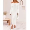 image:imageZESICA Womens Off The Shoulder Fall Sweater DressWhite