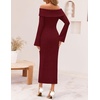 image:imageZESICA Womens Off The Shoulder Fall Sweater DressWine