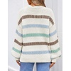image:imageZESICA Womens Striped Fall Winter Sweaters Oversize Cozy Casual Work OutfitBeige
