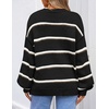 image:imageZESICA Womens Striped Fall Winter Sweaters Oversize Cozy Casual Work OutfitBlack