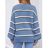 image:imageZESICA Womens Striped Fall Winter Sweaters Oversize Cozy Casual Work OutfitBlue