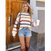 image:imageZESICA Womens Striped Fall Winter Sweaters Oversize Cozy Casual Work OutfitIvory