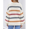 image:imageZESICA Womens Striped Fall Winter Sweaters Oversize Cozy Casual Work OutfitIvory