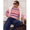 image:imageZESICA Womens Striped Fall Winter Sweaters Oversize Cozy Casual Work OutfitPink
