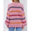 image:imageZESICA Womens Striped Fall Winter Sweaters Oversize Cozy Casual Work OutfitPink