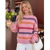 image:imageZESICA Womens Striped Fall Winter Sweaters Oversize Cozy Casual Work OutfitPink