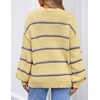 image:imageZESICA Womens Striped Fall Winter Sweaters Oversize Cozy Casual Work OutfitYellow