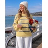 image:imageZESICA Womens Striped Fall Winter Sweaters Oversize Cozy Casual Work OutfitYellow